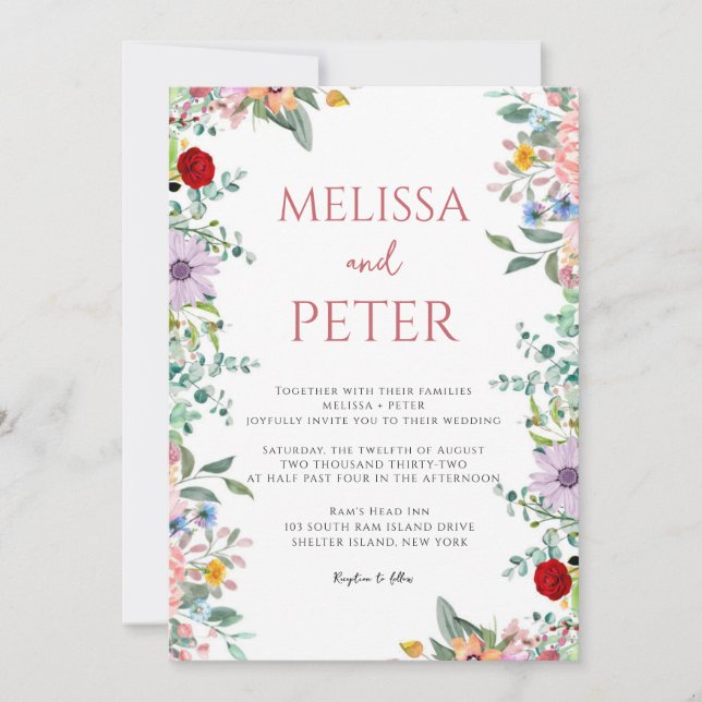 Invitation Wildflower Wedding (Devant)