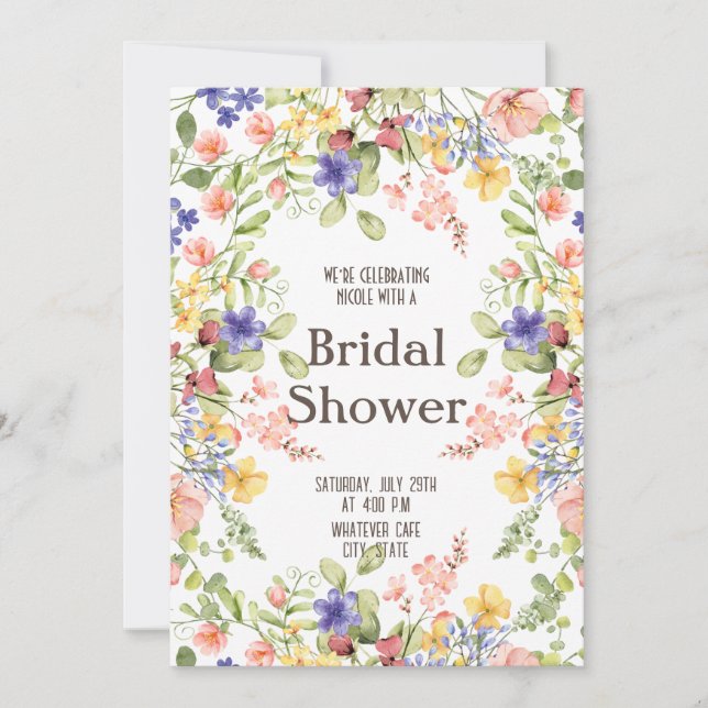 Invitation WildflowerInvitation de douche nuptiale (Devant)