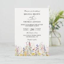 Wildflowers Elegant Modern Budget QR Code Wedding