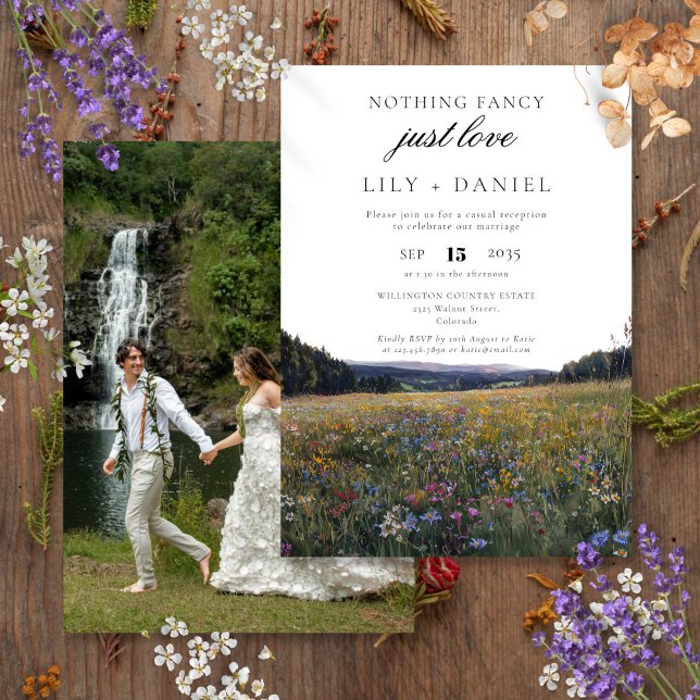 Invitation Wildflowers Elopement  Wedding Reception Photo (Wildflowers Elopement Wedding Reception Photo Invitation)