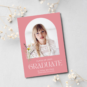 Invitation Wildlflower Photo Simple Girl Graduation Party