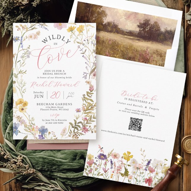 Invitation Wildly In Love Watercolor Wildflower Bridal Shower (Créateur téléchargé)