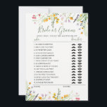 Invitation Wilflowers Bride ou jeu de chambre entièrement mod<br><div class="desc">Jeu de mariée ou de chambre de jeu entièrement modifiable carte. Bachelorette | Jeu de fête des poules. Cela fait partie de la belle collection de mariées Fleurs sauvages,  consultez notre boutique pour trouver les articles correspondants.</div>