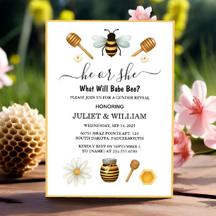 Invitation Will Bug Daisy Bloom Rustic Busy Bee Genre Révélat