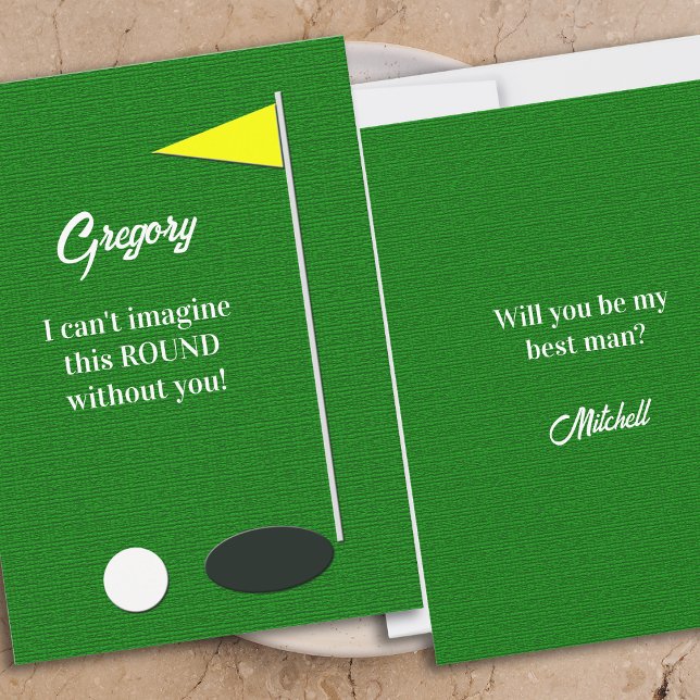 Invitation Will You Be My Best Man Golf Green Proposal Cards (Créateur téléchargé)