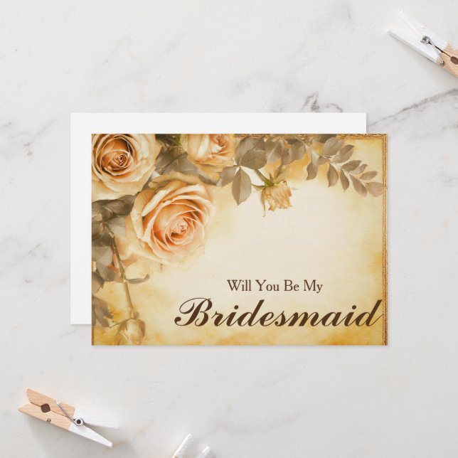 Invitation  Will you be my Bridesmaid (Devant/Arrière en situation)