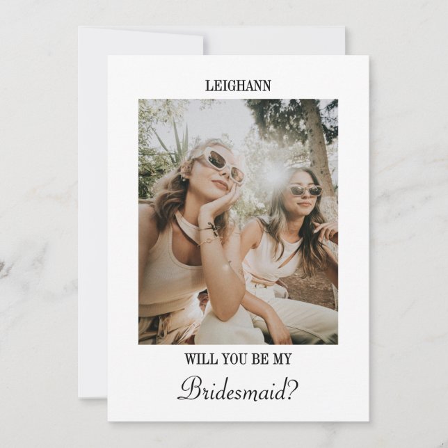 Invitation Will You Be My Bridesmaid Bridesmaid Proposal Card (Devant)