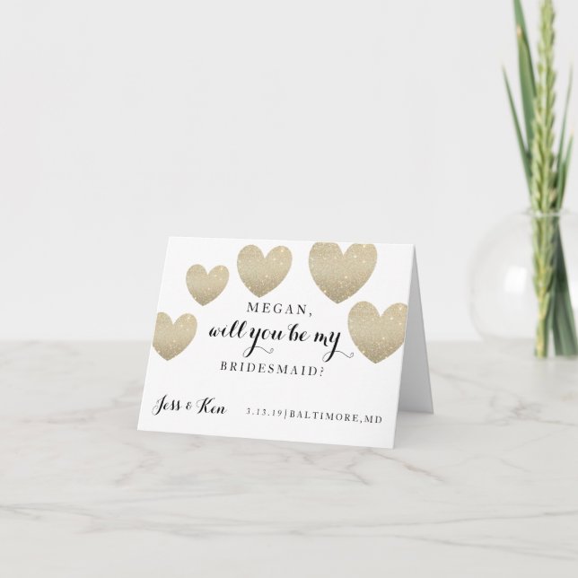 Invitation Will You Be My Bridesmaid Card (Devant)