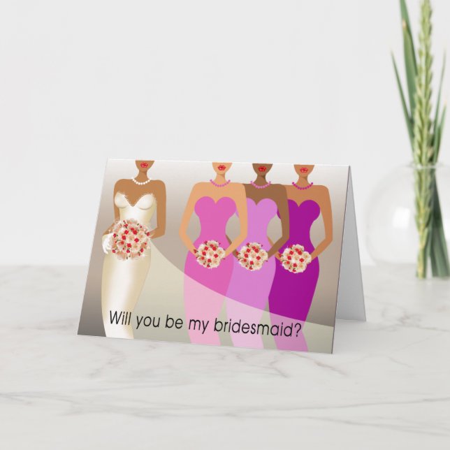 Invitation Will you be my Bridesmaid ? Fête de Bridal | pourp (Devant)