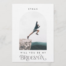 Will you be my Bridesman Minimal Photo Modern Arch
