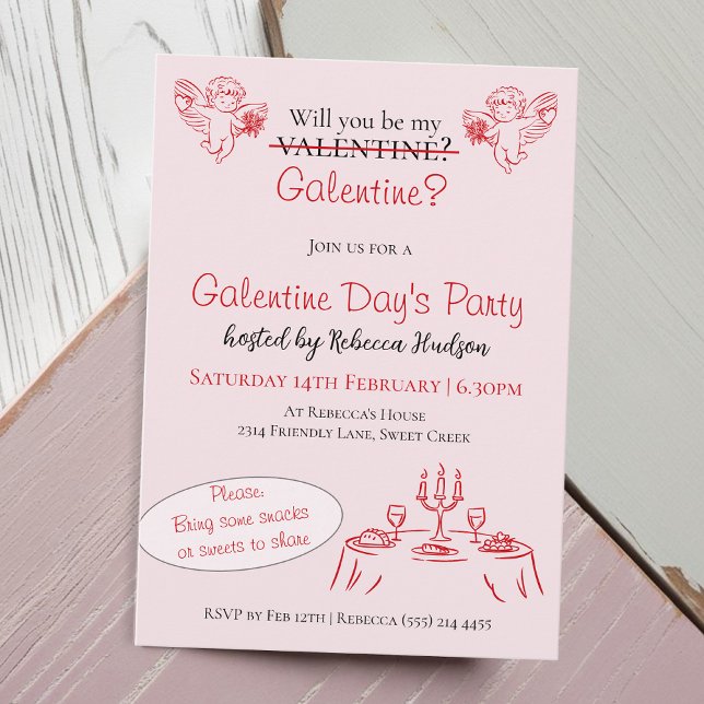Invitation Will You Be My Galentine? Galentine Day's Party (Créateur téléchargé)