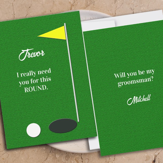Invitation Will You Be My Groomsman Golf Proposal Cards (Créateur téléchargé)
