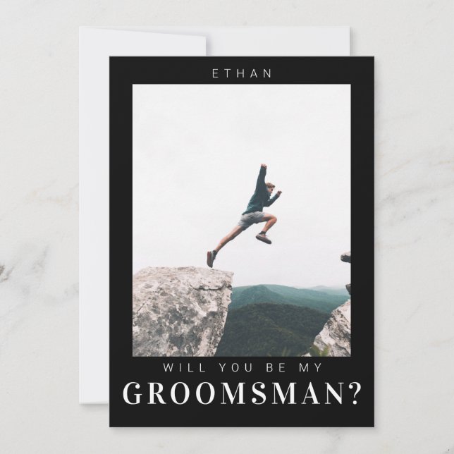 Invitation Will you be my Groomsman Minimalist Photo Modern  (Devant)