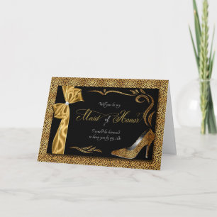 Invitation Will You Be My Maid of Honor Cheetah Bridal