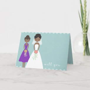Invitation Will You Be My Maid of Honor Greeting Card -CUSTOM