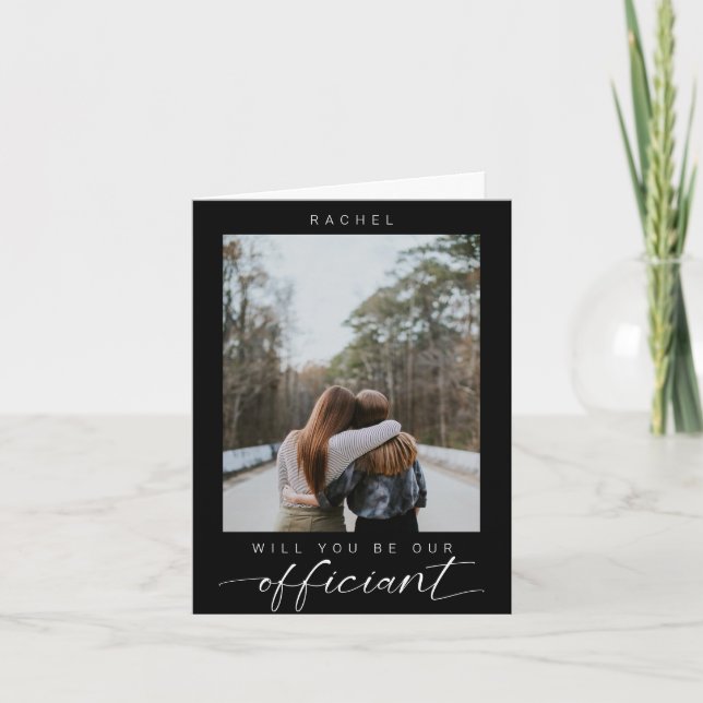 Invitation Will you be our Officiant Minimal Photo Modern (Devant)