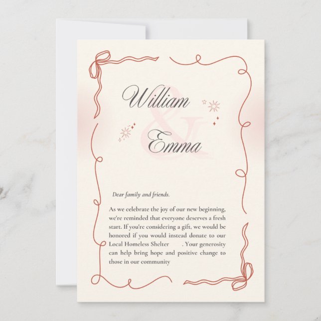 Invitation "William & Emma's Heartfelt wedding Card  (Devant)