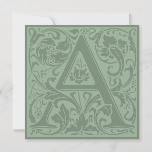 Invitation William Morris Alphabet Floral Lettre A