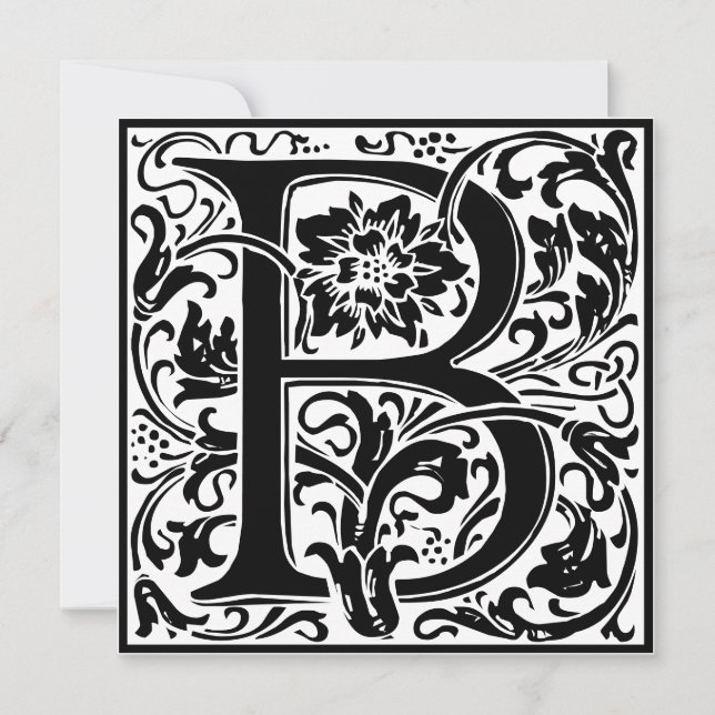 Invitation William Morris Alphabet Floral Lettre B (Devant)