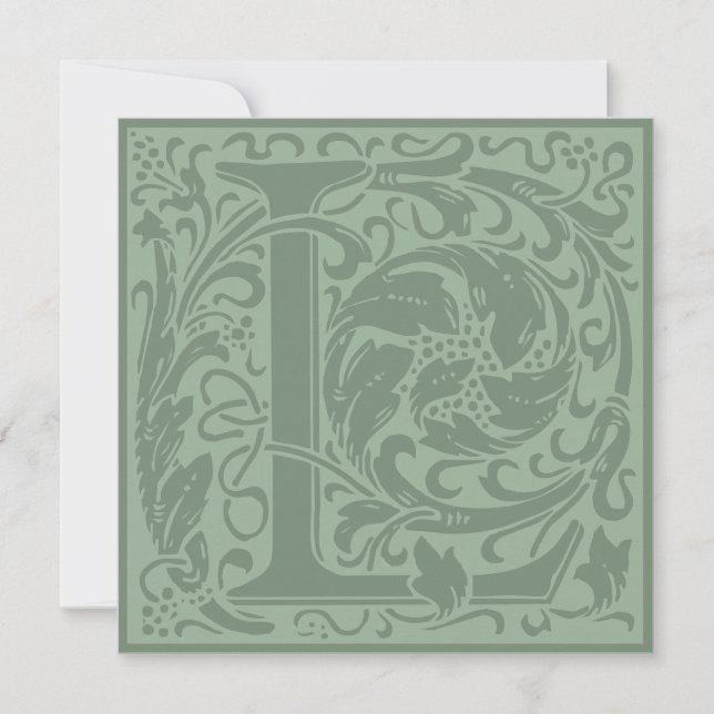 Invitation William Morris Alphabet Floral Lettre L (Devant)