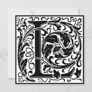 Invitation William Morris Alphabet Floral Lettre L
