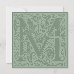 Invitation William Morris Alphabet Floral Lettre M