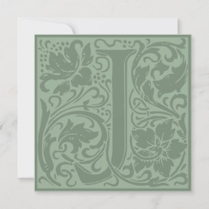 Invitation William Morris Alphabet Floral LETTRE MONOGRAPHIQU