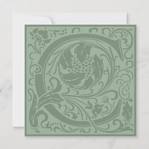 Invitation William Morris Alphabet Floral LETTRE MONOGRAPHIQU