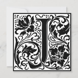 Invitation William Morris Alphabet Floral LETTRE MONOGRAPHIQU