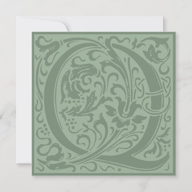 Invitation William Morris Alphabet Floral Lettre Q (Devant)