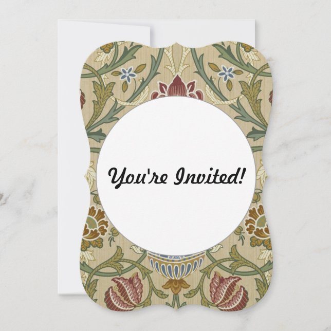 Invitation William Morris Brocade Motif de fond d'écran flora (Devant)