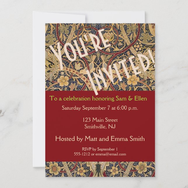 Invitation William Morris Bullerswood Tapisserie Faux (Devant)