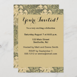 Invitation William Morris Chrysanthemum Fleur d'âge