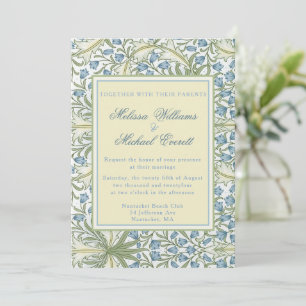 Invitation william Morris - Élégant Mariage de fleurs bleues