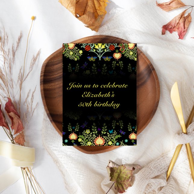 Invitation William Morris fête d'anniversaire (Créateur téléchargé)