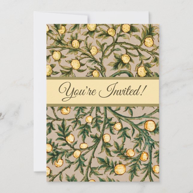 Invitation William Morris Floral Fruit Garden Fleur Classique (Devant)