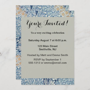 Invitation William Morris Flower Floral Design