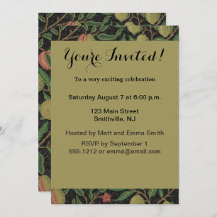 Invitation William Morris grenade classique fruits