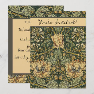 Invitation William Morris Honeysuckle Vert Floral