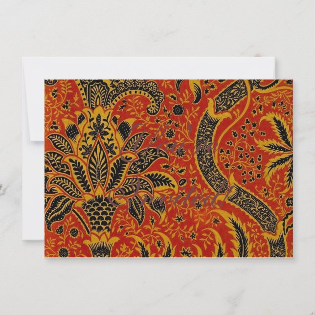 Invitation William Morris Inde Floral rouge (Devant)