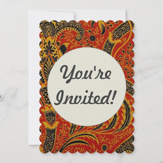 Invitation William Morris Inde Floral rouge (Devant)
