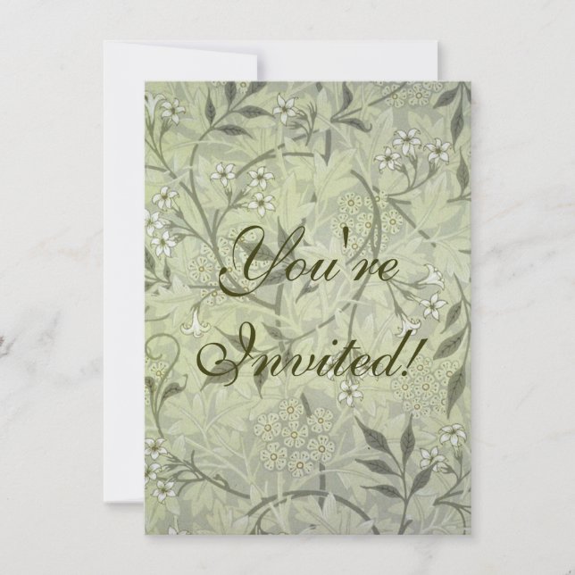Invitation William Morris Jasmine Botanique Antique Vintage (Devant)