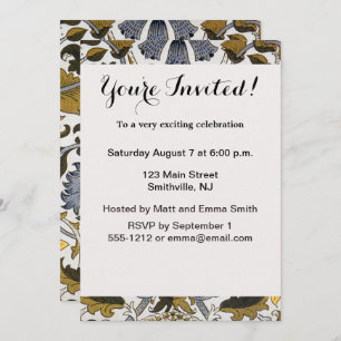 Invitation William Morris Lodden Fleur florale