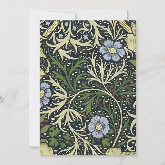 Invitation William Morris Motif d'algues (Devant)