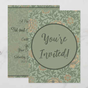 Invitation William Morris motif floral Grafton vert sauge