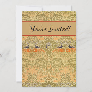 Invitation William Morris Paon Dragon Arts et Métiers Vintage