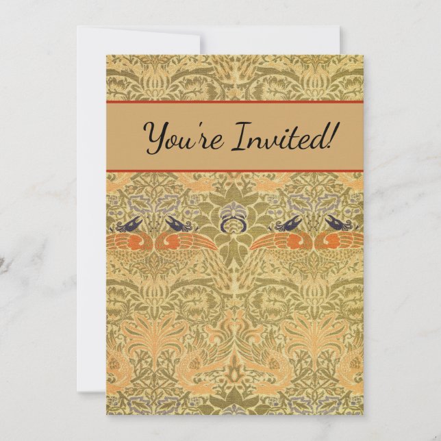 Invitation William Morris Peacock & Dragon Arts & Artisanat (Devant)