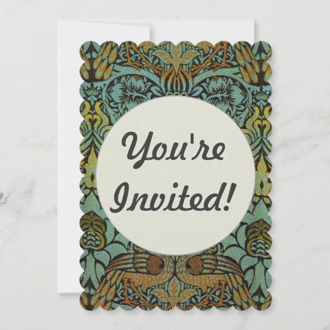 Invitation William Morris Peacock Dragon Fond d'écran (Devant)