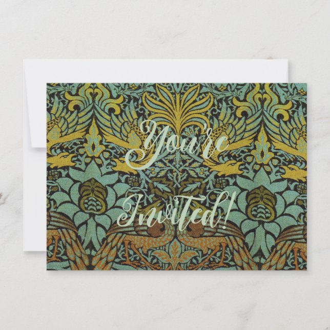 Invitation William Morris Peacock Dragon Fond d'écran (Devant)