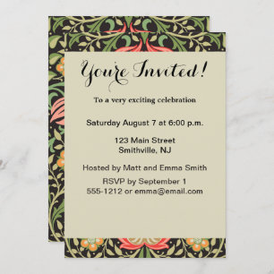 Invitation William Morris Persian Floral Antique